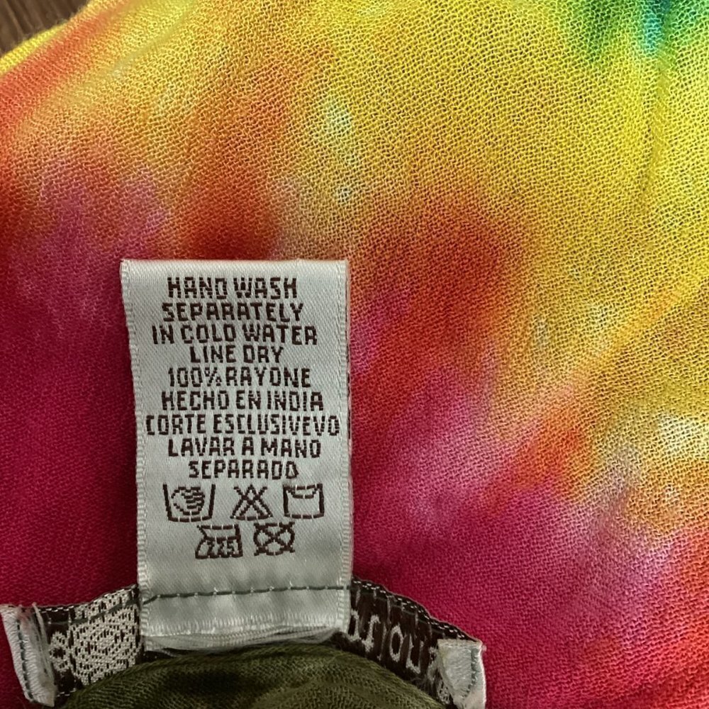 Cute Options Tie Dye Embroidered Sleeveless Midi Dress Free-Size 86H - Picture 8 of 8